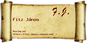 Fitz János névjegykártya