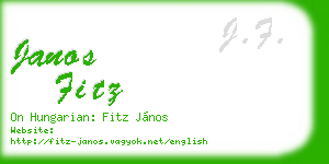 janos fitz business card